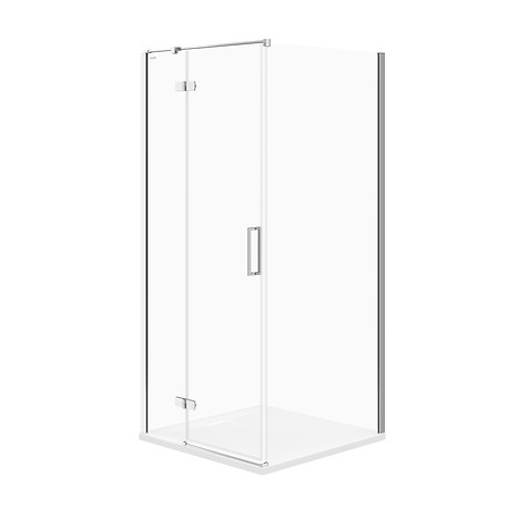 Corner Shower Enclosure JOTA (90X90X195) - Right, Transparent Glass - Chrome