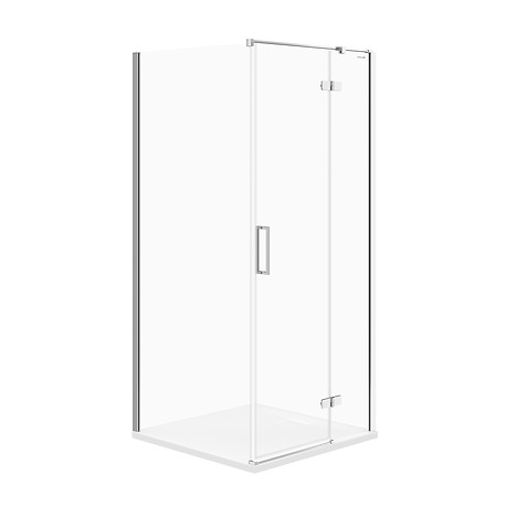 Corner Shower Enclosure JOTA (90X90X195) - Left, Transparent Glass - Chrome