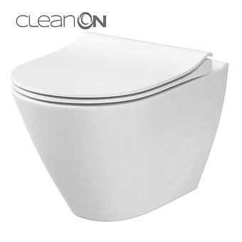 Set 743 CITY Oval Wall Hung Bowl Cleanon With Hidden Fixation With Slim ...