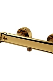 INVERTO by Cersanit wall mounted shower faucet gold, 2 DESIGN IN 1 handles: gold