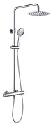 BRASCO shower column with thermostatic faucet chrome