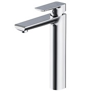 SUARO deck-mounted high washbasin faucet chrome with automatic CLICK-CLACK plug