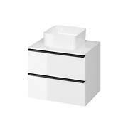 VIRGO 60 countertop cabinet white with black handles