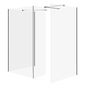 SET B808: shower enclosures walk-in MILLE chrome 90x90x90x30x200 movable wall
