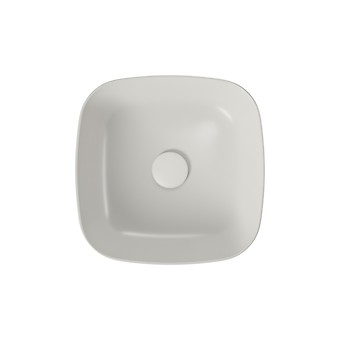 LARGA by Cersanit 38×38 countertop washbasin square light grey matt