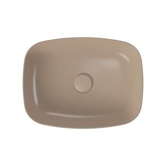 LARGA by Cersanit 50×38 countertop washbasin rectangular brown matt
