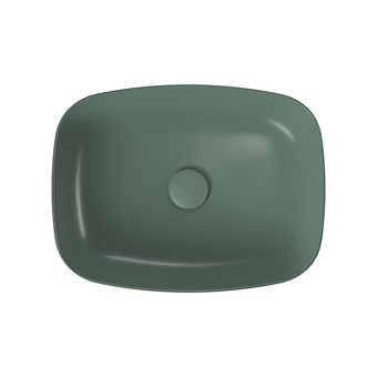 LARGA by Cersanit 50×38 countertop washbasin rectangular green matt