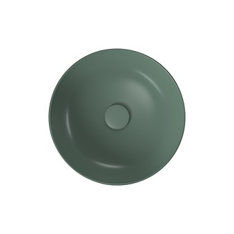 LARGA by Cersanit 40×40 countertop washbasin round green matt