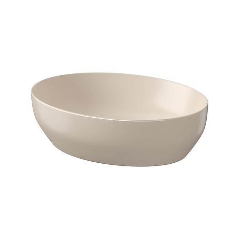 LARGA by Cersanit 50×38 countertop washbasin ellipse beige matt