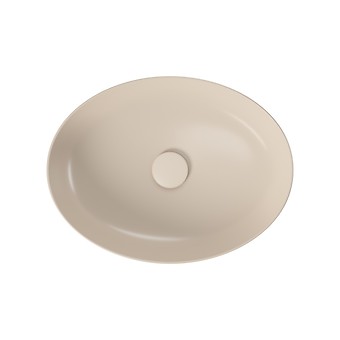 LARGA by Cersanit 50×38 countertop washbasin ellipse beige matt