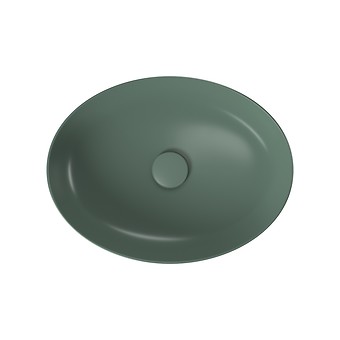 LARGA by Cersanit 50×38 countertop washbasin ellipse green matt