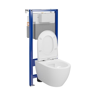 SET C19: AQUA 50 PNEU QF WC frame + ZEN PRO by Cersanit OVAL StreamOn with toilet ...