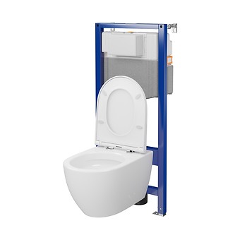 SET C19: AQUA 50 PNEU QF WC frame + ZEN PRO by Cersanit OVAL StreamOn with toilet ...