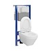 SET C28: AQUA 50 MECH QF WC frame + CREA OVAL CleanOn wall hung bowl with toilet seat