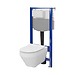 SET C29: AQUA 50 PNEU QF WC frame + CREA OVAL CleanOn wall hung bowl with toilet seat
