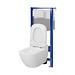 SET C24: AQUA 50 MECH QF WC frame + CASPIA CleanOn wall hung bowl with toilet seat