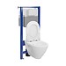 SET C34: AQUA 50 MECH QF WC frame + MILLE PLUS CleanOn wall hung bowl with toilet ...