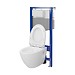 SET C35: AQUA 50 MECH QF WC frame + MODUO PLUS CleanOn OVAL wall hung bowl with ...