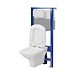 SET C37: AQUA 50 MECH QF WC frame + CARINA CleanOn wall hung bowl with toilet seat