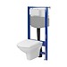 SET C37: AQUA 50 MECH QF WC frame + CARINA CleanOn wall hung bowl with toilet seat
