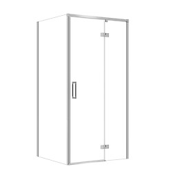 SET C110: Shower enclosure rectangular LARGA hinge 100X80X195 right chrome ...