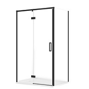 SET C134: Shower enclosure rectangular LARGA 120X90X195 left black transparent ...