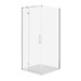 SET B780: Shower enclosure square JOTA 90X90X195 left chrome transparent glass + ...