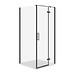 SET B763: Shower enclosure square JOTA 90X90X195 right black transparent glass + ...