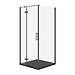 SET B770: Shower enclosure square JOTA 90X90X195 left black transparent glass + ...