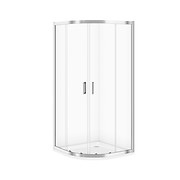 SET C184: Shower enclosure halfround ARTECO 90X90X190 chrome transparent glass + ...